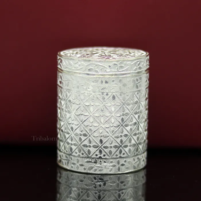 Rings TRIBAL ORNAMENTS 65cm 925 solid silver utensils vintage style trinket box containercasket box bridal floral work box jewelry box silver utensils stb311