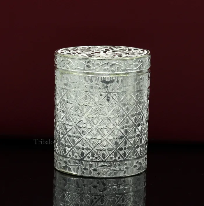 Rings TRIBAL ORNAMENTS 65cm 925 solid silver utensils vintage style trinket box containercasket box bridal floral work box jewelry box silver utensils stb311