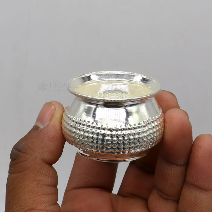 Rings TRIBAL ORNAMENTS 925 sterling silver handmade gorgeous small idols Prasadam box trinket box container box elegant silver article utensil su1283 Rings TRIBAL ORNAMENTS 925 sterling silver handmade gorgeous small idols Prasadam box trinket box container box elegant silver article utensil su1283
