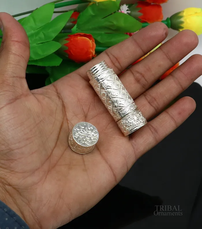 Rings TRIBAL ORNAMENTS 925 sterling silver handmade small pill box Tobacco box storage box silver utensils silver box personal box mens accessories su618