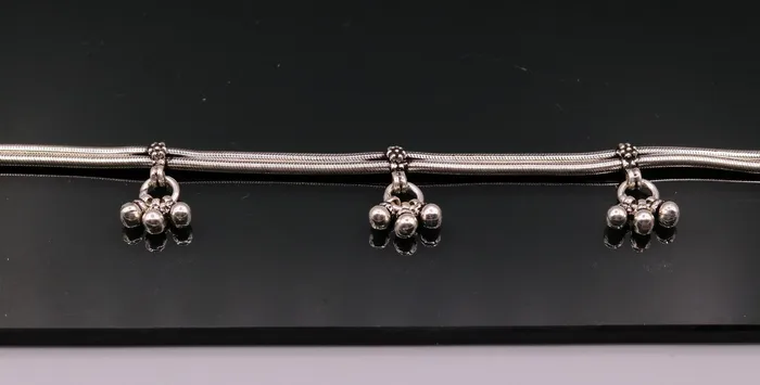 Rings TRIBAL ORNAMENTS 925 sterling silver handmade vintage antique design belly chainwaist chain belly dance adjustable length 345 to 365 tribal jewelry wch05