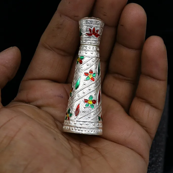 Rings TRIBAL ORNAMENTS 925 sterling silver sindur box brides boxcasket box bridal enamel sindur box collection container box eyeliner box gifting stb817
