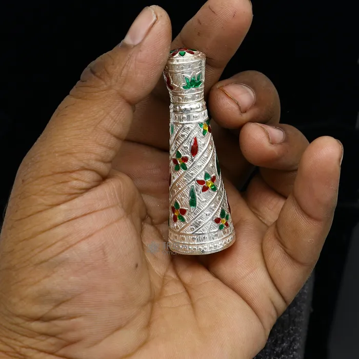 Rings TRIBAL ORNAMENTS 925 sterling silver sindur box brides boxcasket box bridal enamel sindur box collection container box eyeliner box gifting stb817