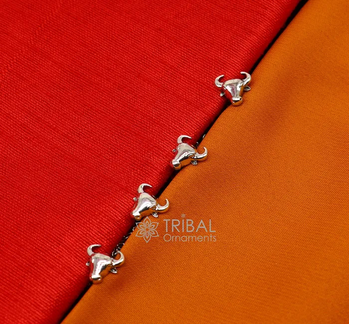 Rings TRIBAL ORNAMENTS Bull head design 925 Sterling Silver set of 4 kurta Buttons for Fashion Perfection silver cufflinks cultural trendy jewelry btn43 Rings TRIBAL ORNAMENTS Bull head design 925 Sterling Silver set of 4 kurta Buttons for Fashion Perfection silver cufflinks cultural trendy jewelry btn43