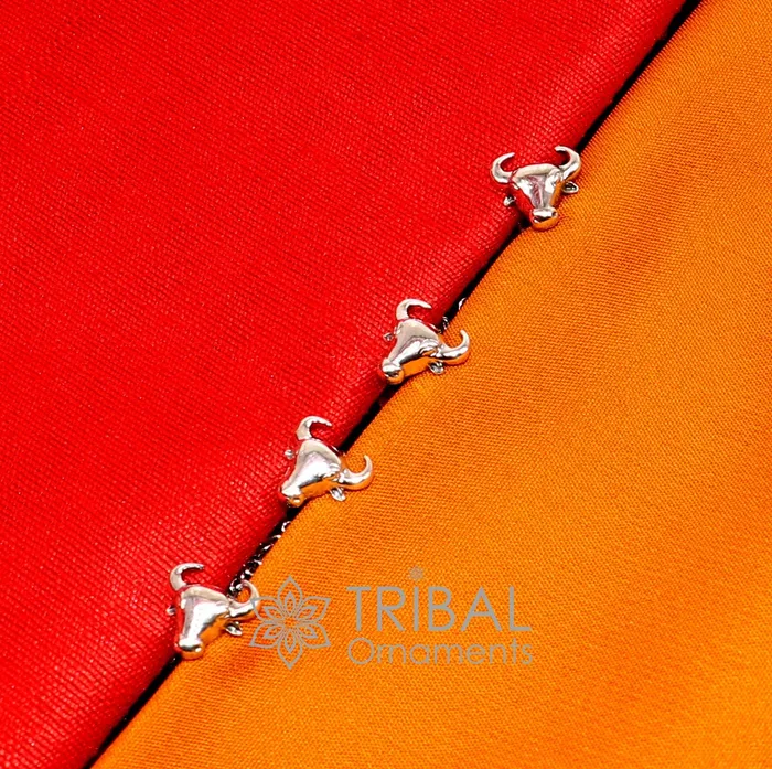 Rings TRIBAL ORNAMENTS Bull head design 925 Sterling Silver set of 4 kurta Buttons for Fashion Perfection silver cufflinks cultural trendy jewelry btn43 Rings TRIBAL ORNAMENTS Bull head design 925 Sterling Silver set of 4 kurta Buttons for Fashion Perfection silver cufflinks cultural trendy jewelry btn43