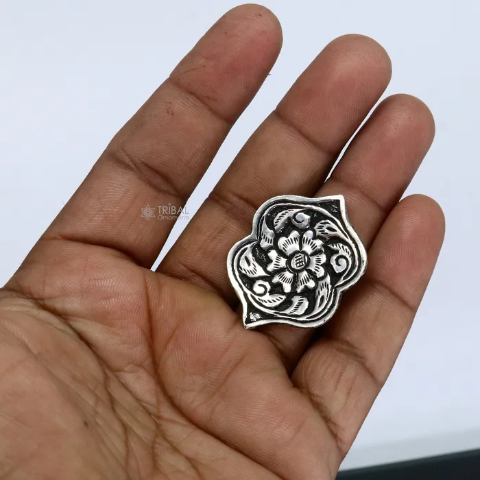 Rings TRIBAL ORNAMENTS Traditional cultural flower design 925 sterling silver adjustable ring best tribal ethnic jewelry for belly dance Navratri jewelry sr384 Rings TRIBAL ORNAMENTS Traditional cultural flower design 925 sterling silver adjustable ring best tribal ethnic jewelry for belly dance Navratri jewelry sr384