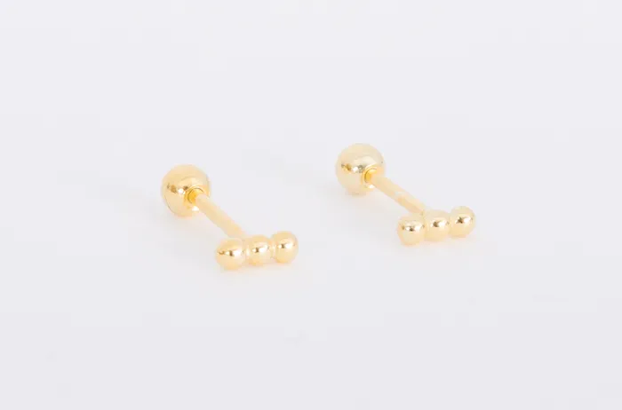 Rings WANTME Three Bead Screwbacks