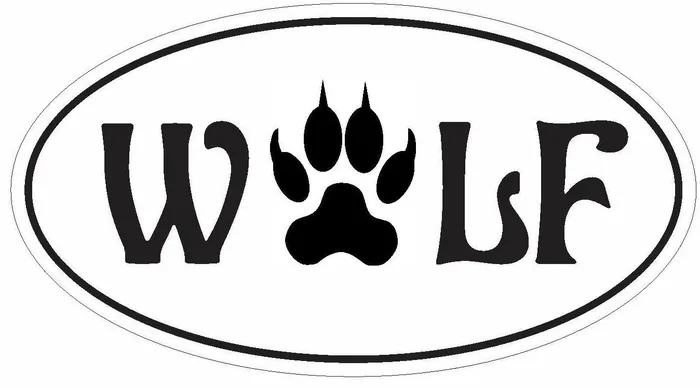 Rings Winter Park Products STD2997 Wolf Paw Oval Bumper Sticker