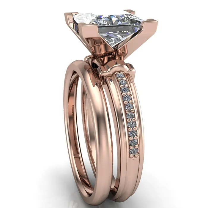 Sabra PrincessSquare Diamond Channel Engagement Ring Fire Brilliance Rings