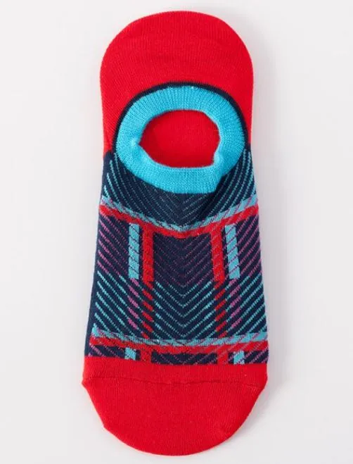 SF421 Red Blue Festive Low Cut Socks POLLY Rings
