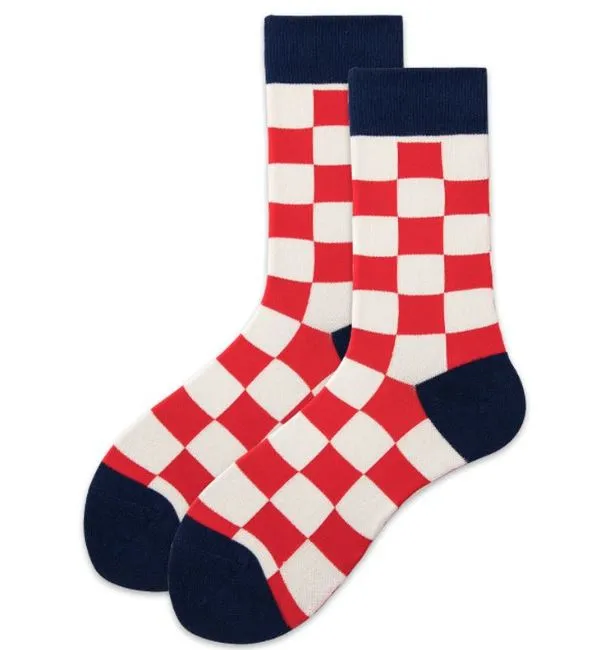 SF610 Red White Checker Board Socks POLLY Rings