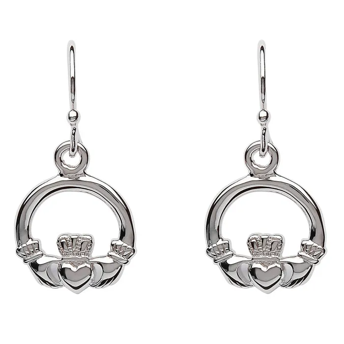 Shanore Earrings Silver Claddagh Drop Earrings