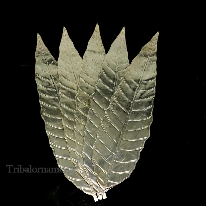 Silver mango tree design leaf Amazing puja worshipping article solid sterling silver diwali puja articles silver utensils from india su512 TRIBAL ORNAMENTS Necklaces