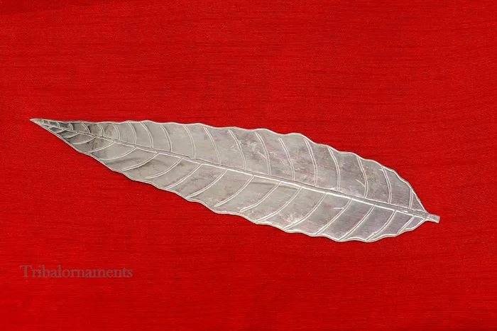Silver mango tree design leaf Amazing puja worshipping article solid sterling silver diwali puja articles silver utensils from india su512 TRIBAL ORNAMENTS Necklaces