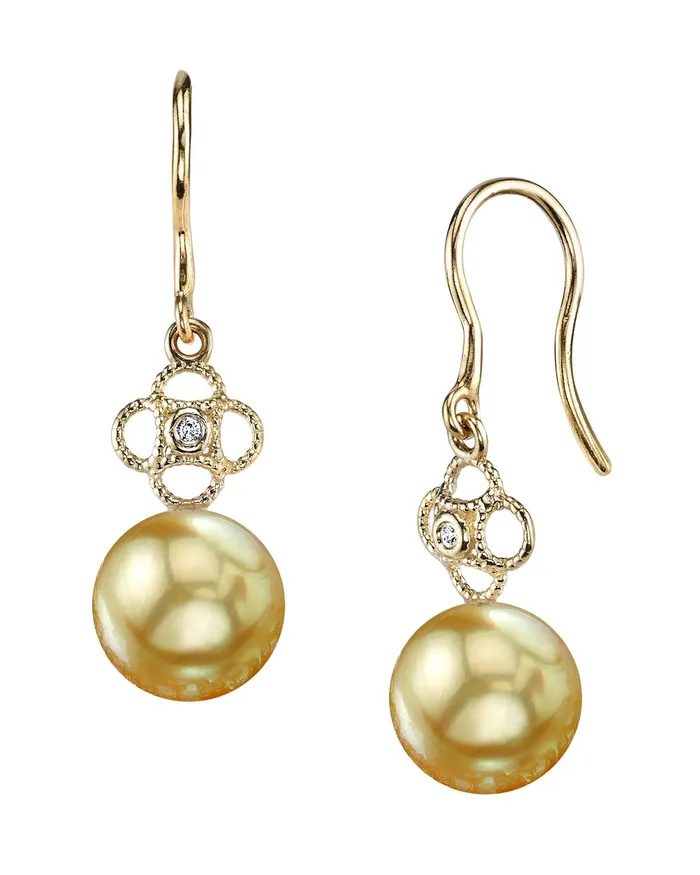 SPT Earrings Golden South Sea Pearl Diamond Harper Earrings