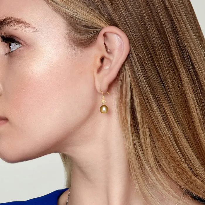 SPT Earrings Golden South Sea Pearl Diamond Harper Earrings