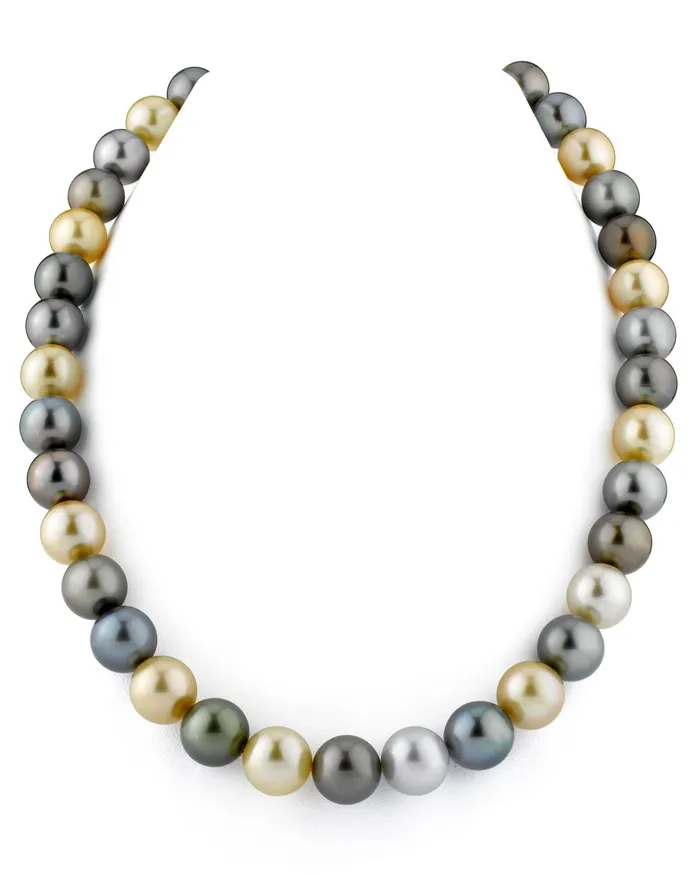 spt MultiColor Black Tahitian Golden South Sea Pearl Necklace 100120mm Necklaces spt MultiColor Black Tahitian Golden South Sea Pearl Necklace 100120mm Necklaces