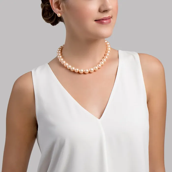 spt Necklaces 115125mm Peach Freshwater Pearl Necklace AAA Quality