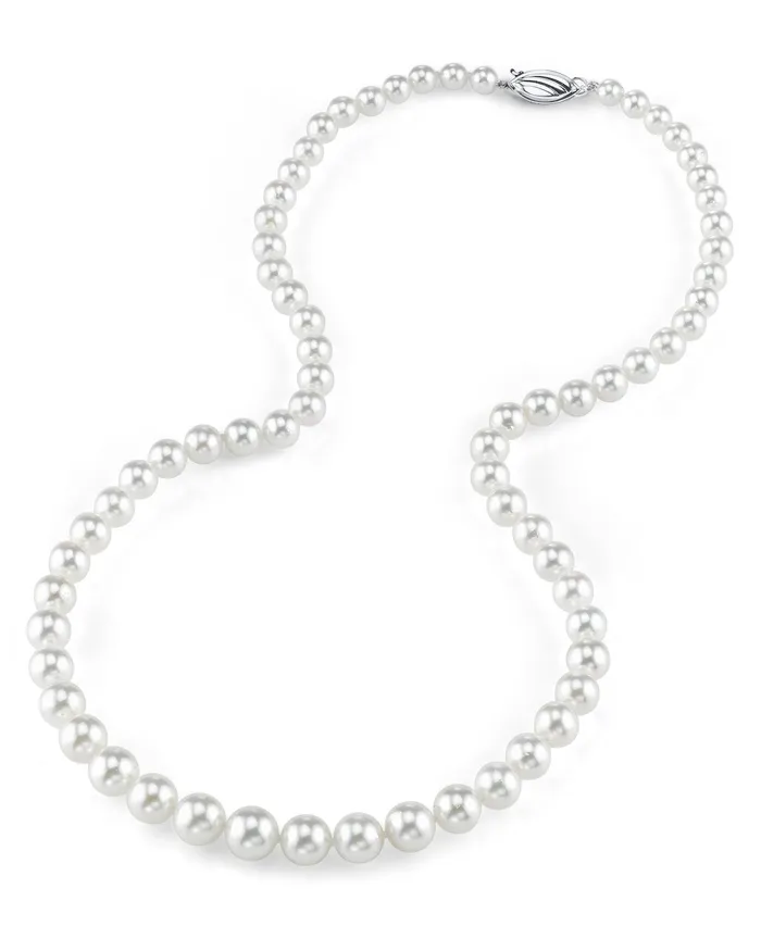 spt Necklaces 5070mm Japanese Akoya White Graduated Pearl Necklace
