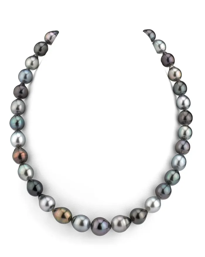 spt Necklaces MultiColor Tahitian Smooth DropShape Pearl Necklace 90110mm AAAA Quality spt Necklaces MultiColor Tahitian Smooth DropShape Pearl Necklace 90110mm AAAA Quality