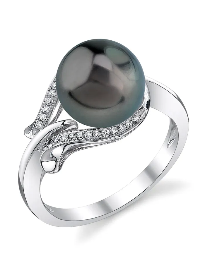 spt Rings Tahitian South Sea Pearl Diamond Willow Ring