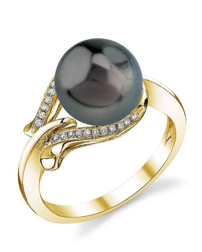spt Rings Tahitian South Sea Pearl Diamond Willow Ring