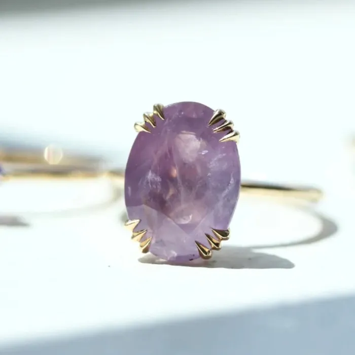Surprise Party Pink Oval Cut Opalescent Sapphire Ring Made By Gem Breakfast Rings
