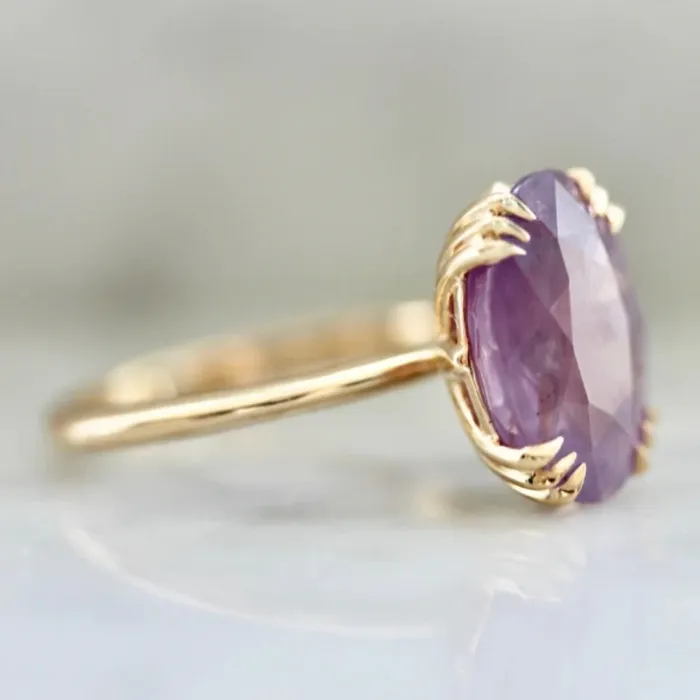 Surprise Party Pink Oval Cut Opalescent Sapphire Ring Made By Gem Breakfast Rings