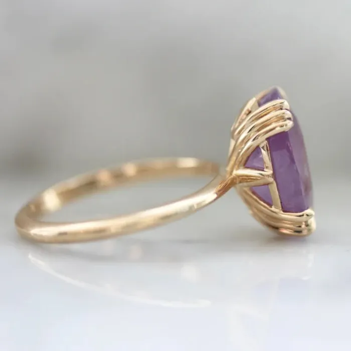 Surprise Party Pink Oval Cut Opalescent Sapphire Ring Made By Gem Breakfast Rings