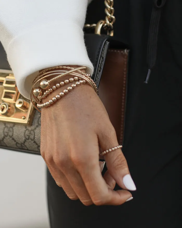 THE BEADED RING GOLD Stylin By Aylin Rings