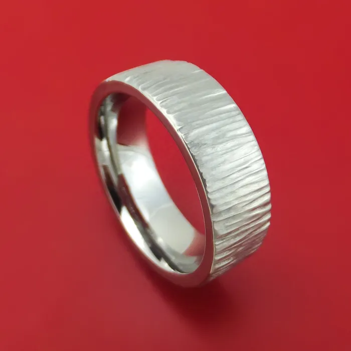 Titanium Tree Bark Finish Ring Custom Made Lashbrook Rings
