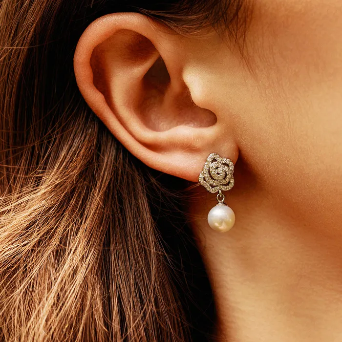 Top Grade Freshwater Pearl Earrings WE00131 GARDENS Pearly Lustre Earrings