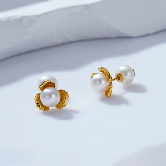Top Grade Freshwater Pearl Earrings WE00578 Pearly Lustre Earrings