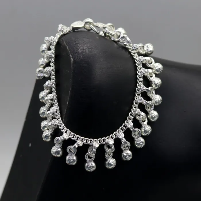 TRIBAL ORNAMENTS 57 Sterling silver handmade amazing silver ankle bracelet baby anklet noisy sound charm jewelry from Rajasthan India ank204 Bracelets TRIBAL ORNAMENTS 57 Sterling silver handmade amazing silver ankle bracelet baby anklet noisy sound charm jewelry from Rajasthan India ank204 Bracelets