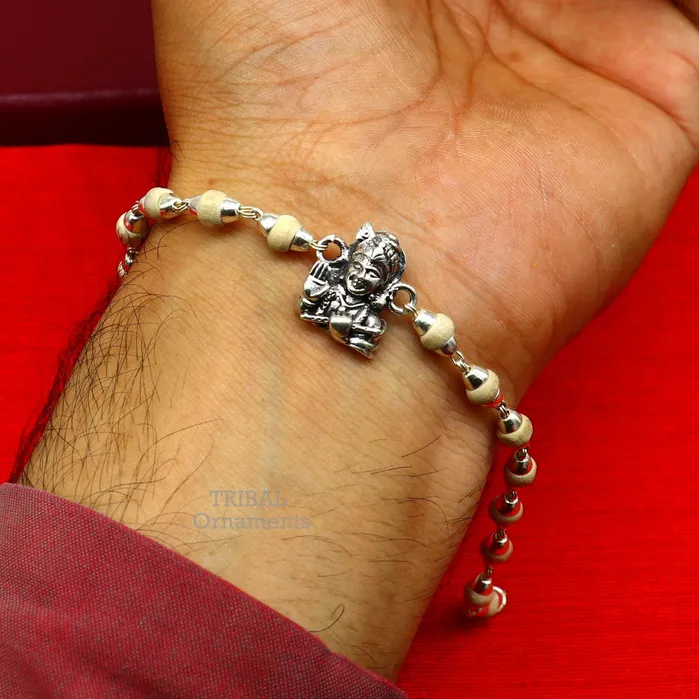 TRIBAL ORNAMENTS 925 Sterling silver divine lord Krishna Rakhi or bracelet best gift for your brothers for special personalized gifing rk239 Bracelets TRIBAL ORNAMENTS 925 Sterling silver divine lord Krishna Rakhi or bracelet best gift for your brothers for special personalized gifing rk239 Bracelets
