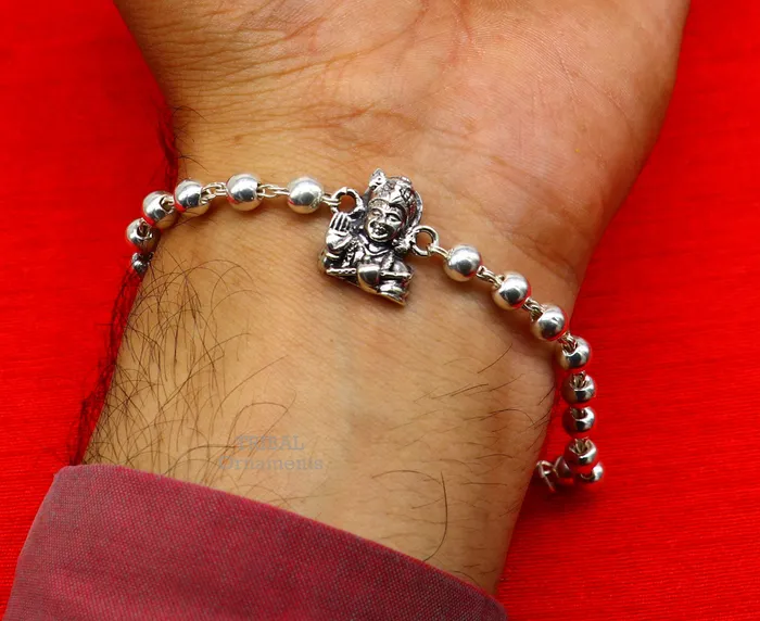 TRIBAL ORNAMENTS 925 Sterling silver divine lord Krishna Rakhi or bracelet best gift for your brothers for special personalized gifing rk239 Bracelets