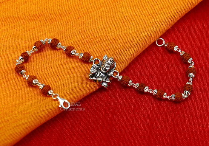 TRIBAL ORNAMENTS 925 Sterling silver divine lord Krishna Rakhi or bracelet best gift for your brothers for special personalized gifing rk239 Bracelets