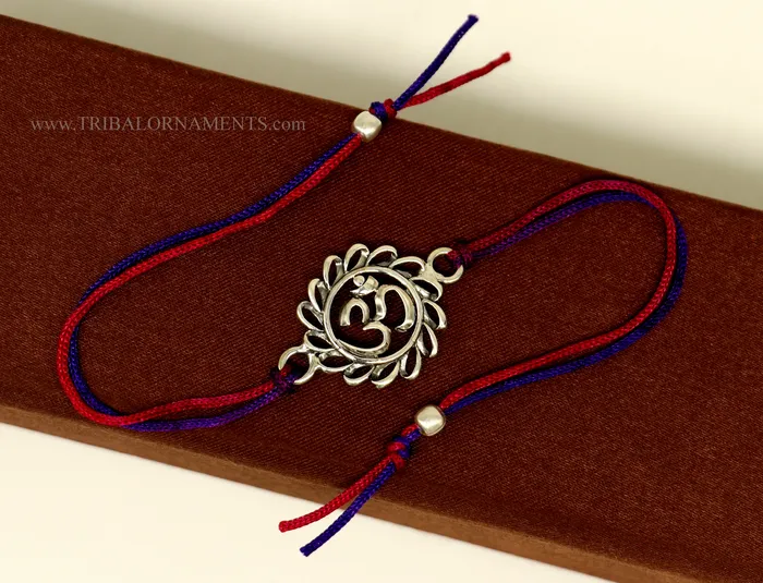 TRIBAL ORNAMENTS 925 sterling silver handmade beautiful AUM OM design Rakhi Bracelet amazing stylish gift for Rakshabandhan rk117 Bracelets TRIBAL ORNAMENTS 925 sterling silver handmade beautiful AUM OM design Rakhi Bracelet amazing stylish gift for Rakshabandhan rk117 Bracelets