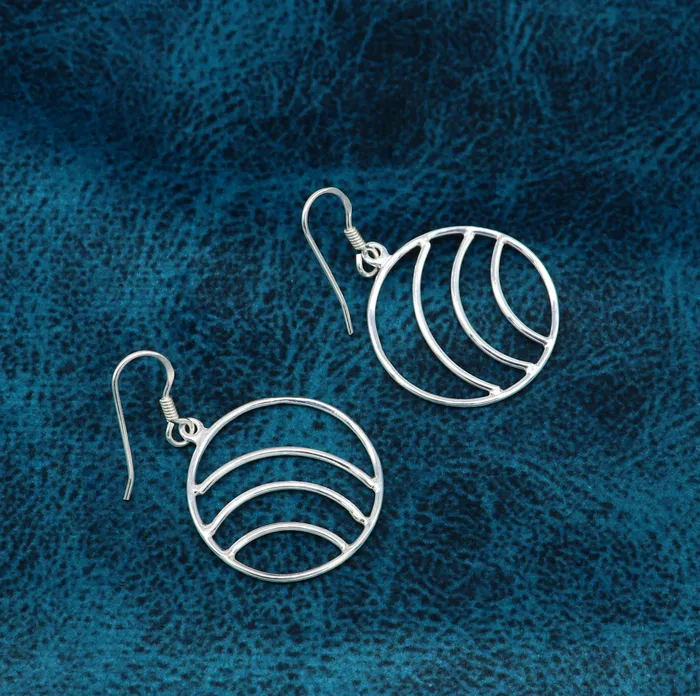 TRIBAL ORNAMENTS 925 sterling silver handmade circle shape style elegant plain trendy fancy hoop earring drop dangle geometric earring gift to her ear710 Earrings TRIBAL ORNAMENTS 925 sterling silver handmade circle shape style elegant plain trendy fancy hoop earring drop dangle geometric earring gift to her ear710 Earrings