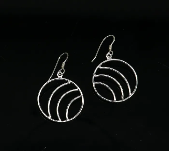TRIBAL ORNAMENTS 925 sterling silver handmade circle shape style elegant plain trendy fancy hoop earring drop dangle geometric earring gift to her ear710 Earrings TRIBAL ORNAMENTS 925 sterling silver handmade circle shape style elegant plain trendy fancy hoop earring drop dangle geometric earring gift to her ear710 Earrings