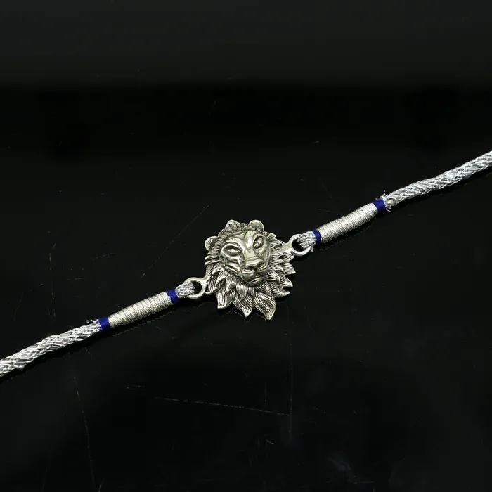 TRIBAL ORNAMENTS 925 sterling silver handmade Narsimha design Rakhi Bracelet amazing stylish gift for Rakshabandhan rk33 Bracelets