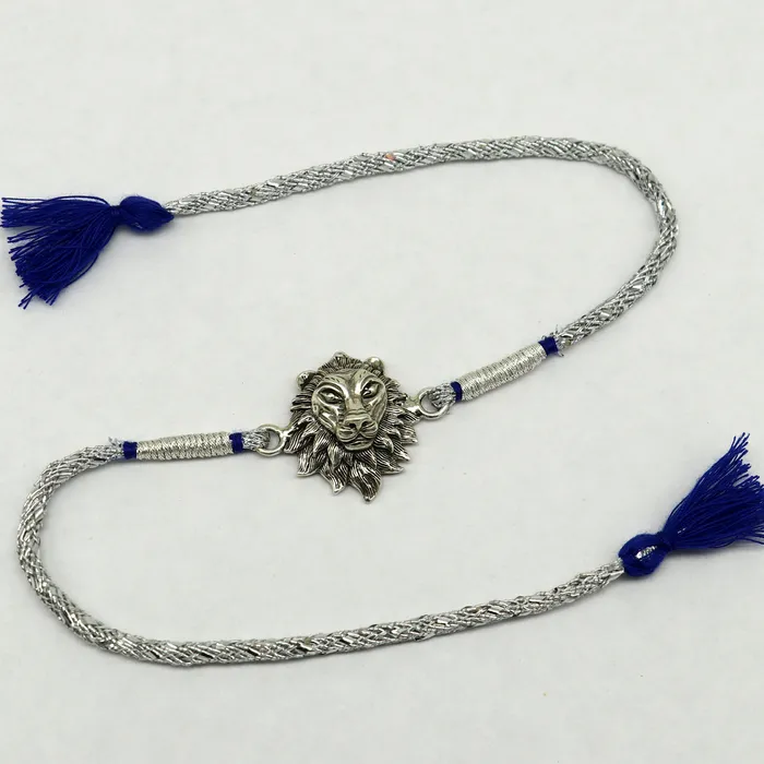 TRIBAL ORNAMENTS 925 sterling silver handmade Narsimha design Rakhi Bracelet amazing stylish gift for Rakshabandhan rk33 Bracelets