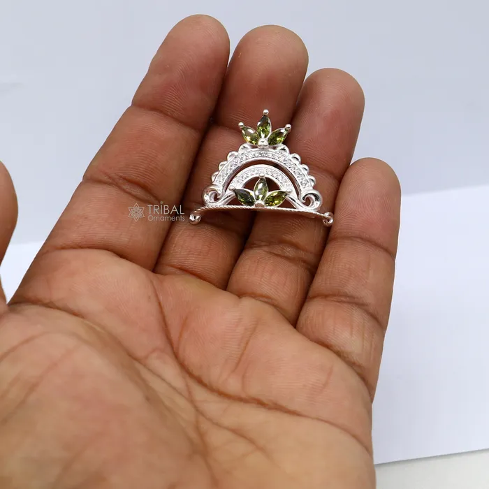 TRIBAL ORNAMENTS 925 sterling silver Unique design cz stone jadau handmade lord Krishna baby Mukut amazing Laddu Gopala crawling krishna crown Mukut SM17 Rings TRIBAL ORNAMENTS 925 sterling silver Unique design cz stone jadau handmade lord Krishna baby Mukut amazing Laddu Gopala crawling krishna crown Mukut SM17 Rings