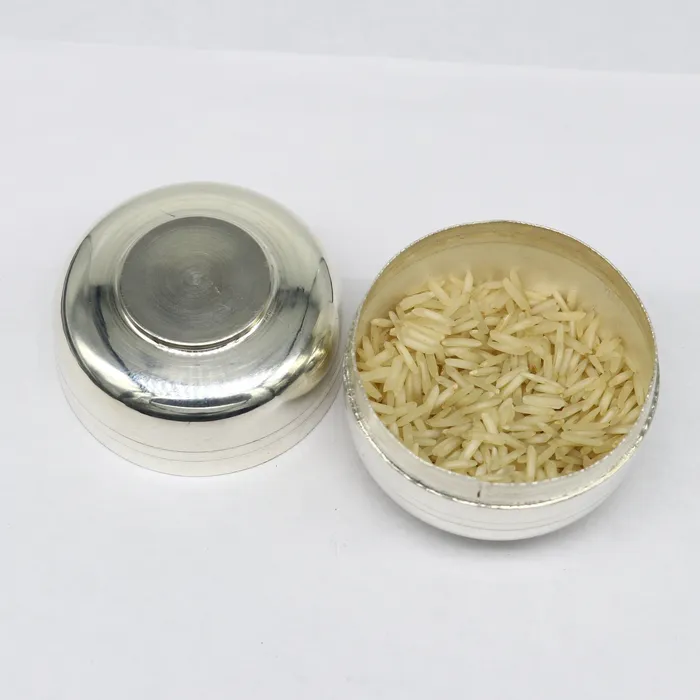 TRIBAL ORNAMENTS 999 fine silver handmade gorgeous small Prasadam bowl or box trinket box container box serving box for god solid silver article sv188 Necklaces TRIBAL ORNAMENTS 999 fine silver handmade gorgeous small Prasadam bowl or box trinket box container box serving box for god solid silver article sv188 Necklaces