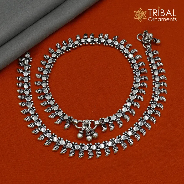 TRIBAL ORNAMENTS Bracelets 105 925 sterling silver handmade anklets foot bracelet ankle bracelet belly dance jewelry from India ank666 TRIBAL ORNAMENTS Bracelets 105 925 sterling silver handmade anklets foot bracelet ankle bracelet belly dance jewelry from India ank666