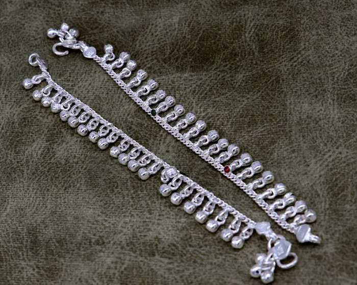 TRIBAL ORNAMENTS Bracelets 5 Handmade sterling silver new born baby anklets excellent waved charming noisy bells baby anklet bracelet payal kids jewelry ank281 TRIBAL ORNAMENTS Bracelets 5 Handmade sterling silver new born baby anklets excellent waved charming noisy bells baby anklet bracelet payal kids jewelry ank281