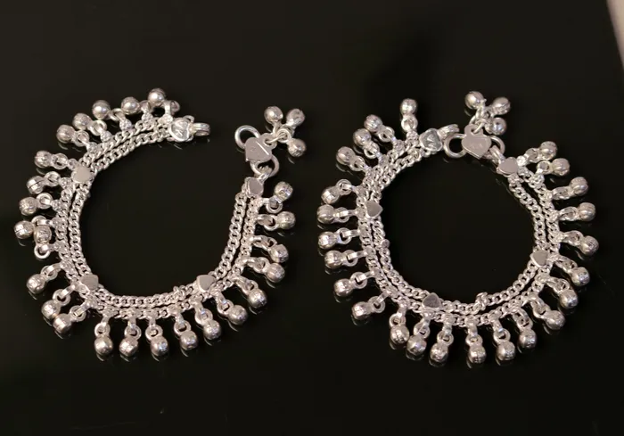 TRIBAL ORNAMENTS Bracelets 60 Sterling silver handmade baby ankle bracelet amazing noisy jingle bells charm anklets foot bracelet belly dance jewelry ank170 TRIBAL ORNAMENTS Bracelets 60 Sterling silver handmade baby ankle bracelet amazing noisy jingle bells charm anklets foot bracelet belly dance jewelry ank170