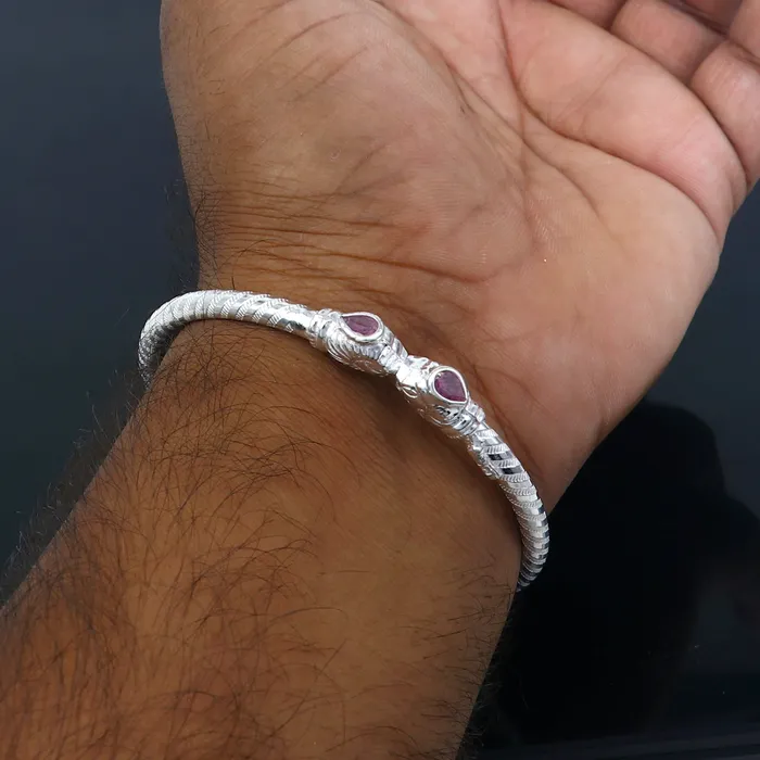 TRIBAL ORNAMENTS Bracelets 925 sterling silver handmade fabulous lion face stylish kada bangle bracelet tribal jewelry nsk854