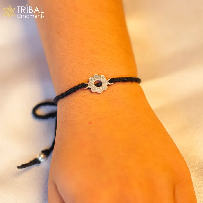 TRIBAL ORNAMENTS Bracelets 925 sterling silver handmade flower design nazarbattu unisex kids bracelet baby girls anklet nb123