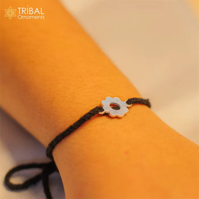 TRIBAL ORNAMENTS Bracelets 925 sterling silver handmade flower design nazarbattu unisex kids bracelet baby girls anklet nb123